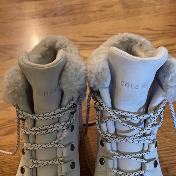 Cole Halan Wedge Hiker Boots - White - 8.5 - Picture 4 of 9